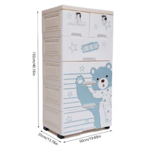 Gdrasuya10 Plastic Drawers Dresser Storage Cabinet with 6 Drawers,Closet Dresser Organizer,Stackable Vertical Clothes Storage for Hallway Entryway(Polar Bear Pattern)