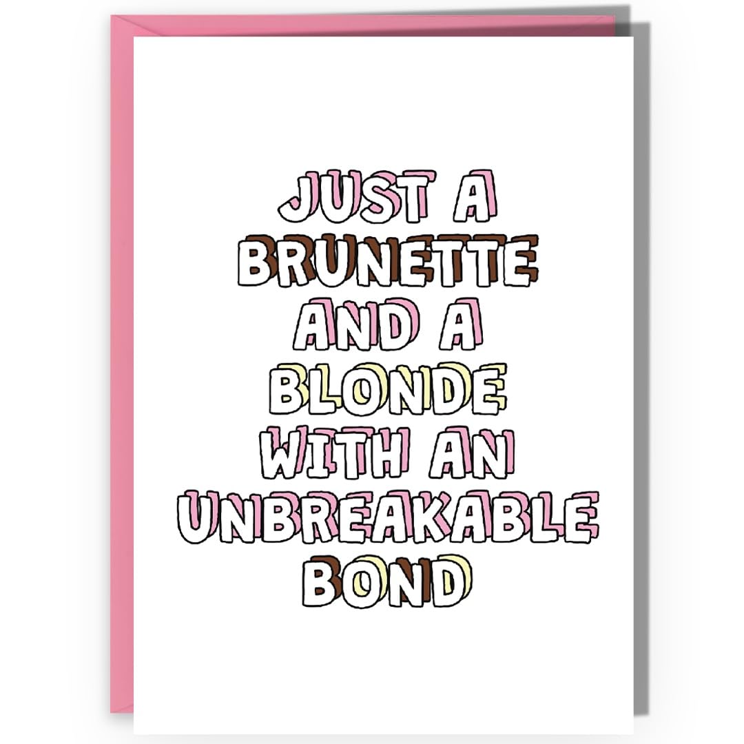 CENTRAL 23 Birthday Cards For Women - Best Friend Birthday Card For Her - 'Brunette and a Blonde' - Sweet Greeting Cards for Sister Friends BFF - Comes With Fun Stickers