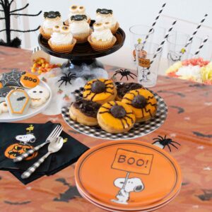 CIEOVO 6 Pieces Halloween Table Cover, Halloween Rectangle Plastic Tablecloth Pumpkin Cobweb Spider Pattern Table Cover for Halloween Kitchen Dinning Room Party Decoration Supplies