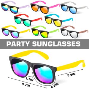 Sunglasses Bulk for Party favors, 48 Pack Neon Plastic Sunglasses with UV400 Protection, Great Gift for Birthday Supplies, Graduation, Summer Pool Beach Party favors, Goody Bag Filler for Boys Girls