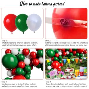 Red Green and White Balloon Garland for Birthday Baby Shower Wedding Graduation Christmas Party Decoration