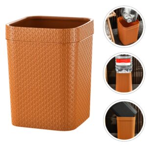 LIFKOME Orange Rattan Round Trash Can, Durable, Convenient, Impact Resistant, Can Be Used for a Long Time