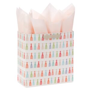 hallmark signature studio 10" large gift bag with tissue paper (rainbow tassels) for birthdays, promotions, graduations, bridal showers