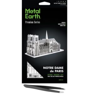 metal earth fascinations premium series notre dame cathedral 3d metal model kit bundle with tweezers