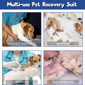 Rypet 2 Packs Dog Recovery Suit Abdominal Wound Surgical Clothes for Male Female Pet Surgical Snugly Suit After Surgery Anti-Licking Dog Onesies