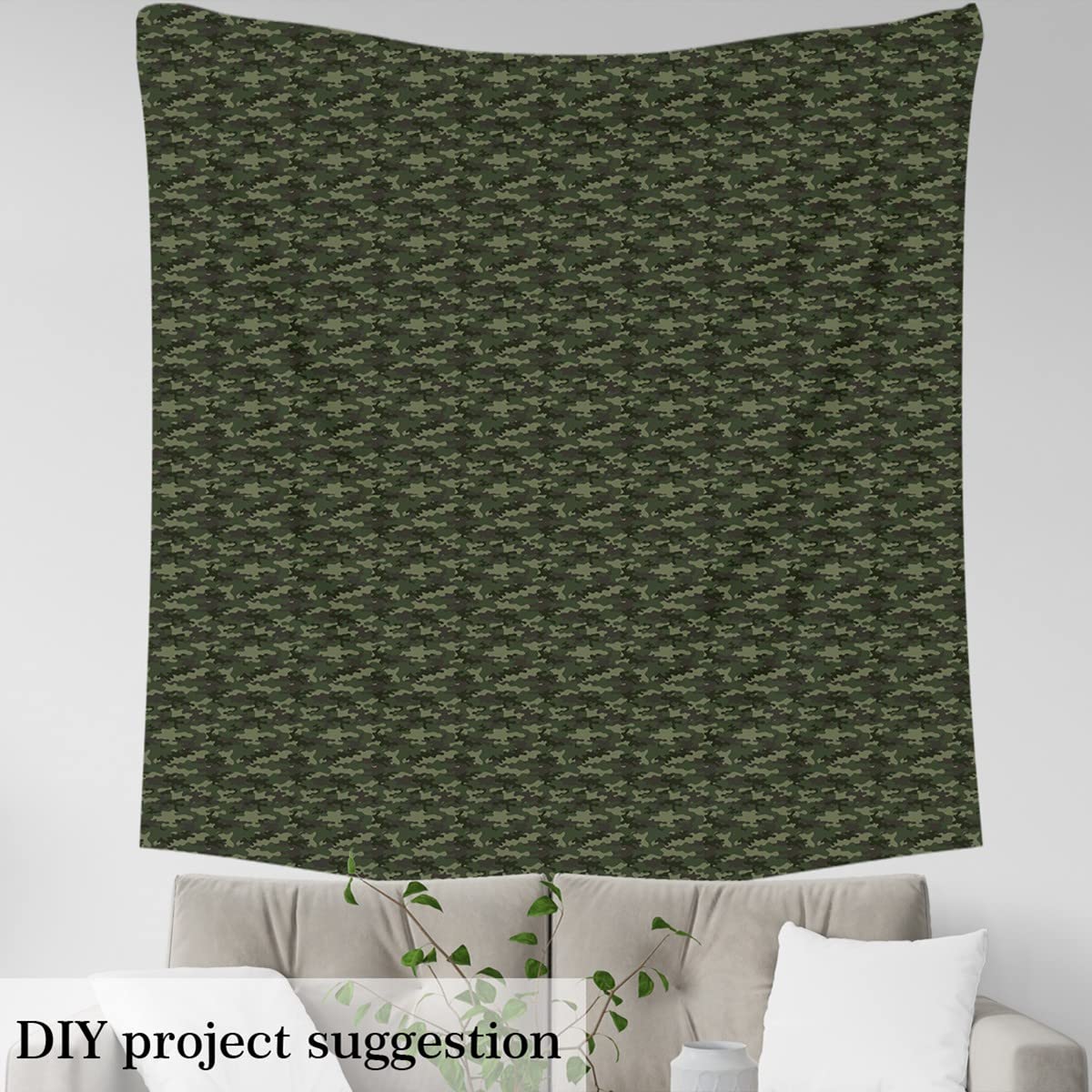 Erosebridal Camo Fabric by The Yard, Army Green Camouflage Decorative Fabric, Camouflage Upholstery Fabric for Chairs, Camouflage Fabric for Quilting Sewing DIY Clothing 1 Yard, Green