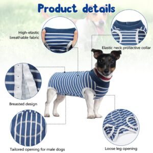 Rypet 2 Packs Dog Recovery Suit Abdominal Wound Surgical Clothes for Male Female Pet Surgical Snugly Suit After Surgery Anti-Licking Dog Onesies