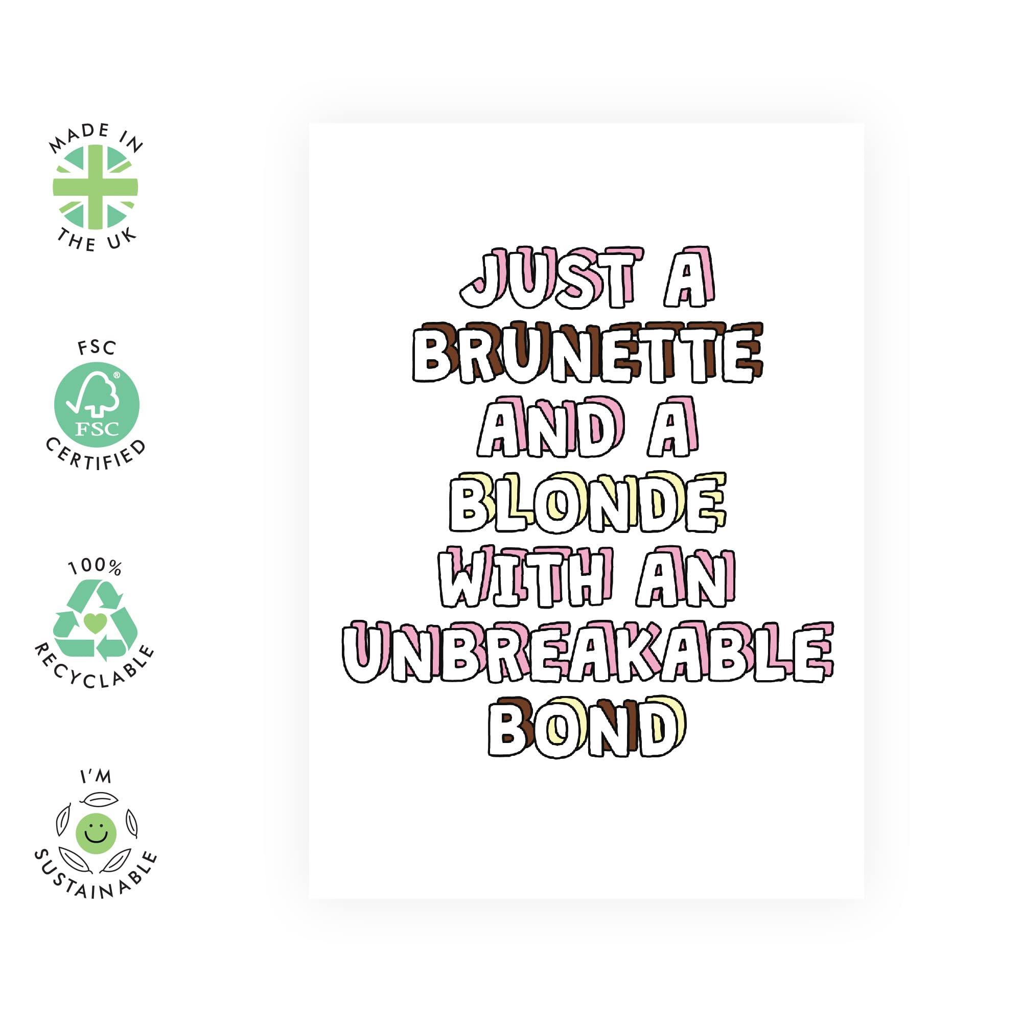 CENTRAL 23 Birthday Cards For Women - Best Friend Birthday Card For Her - 'Brunette and a Blonde' - Sweet Greeting Cards for Sister Friends BFF - Comes With Fun Stickers