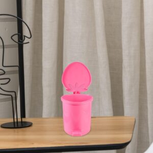 NUOBESTY Desktop Trash Can Desk Trash Can Pink Room Decor Small Fruit Trash Can Mini Recycle Bin Kawaii Decorative Flower Decorative Trash Can Pink Decor Office Plastic with Cover Trash Bin