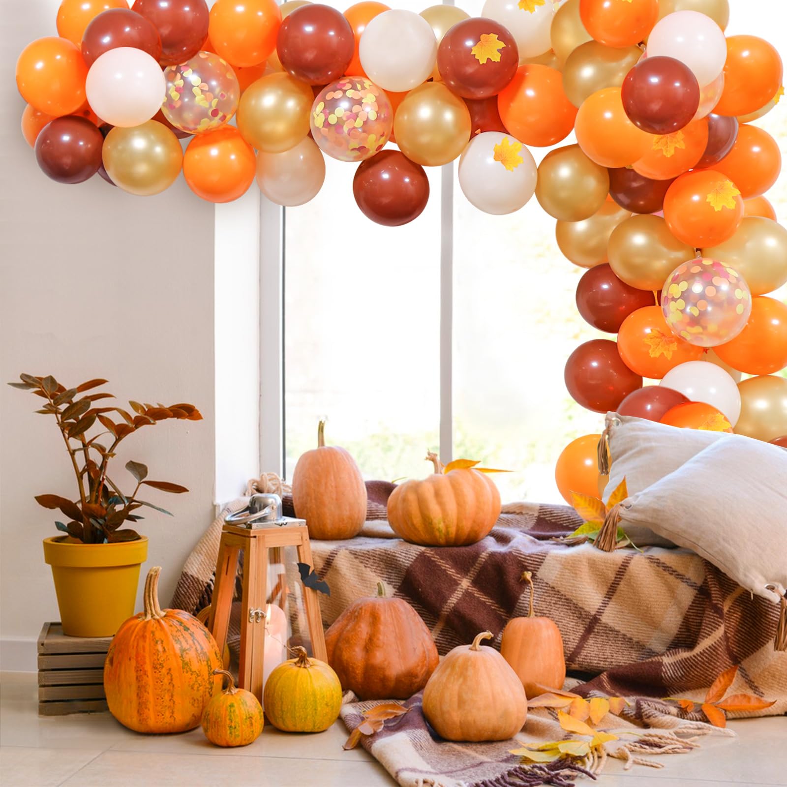 Little Pumpkin Autumn Party Balloon Garland Arch, Fall Baby Shower Gold Orange Balloons Maple Leaves For Fall Theme Bridal Shower Thanksgiving Wedding Engagement Birthday Party