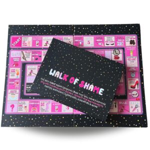 Walk of Shame – Naughty Drinking Board Game for Girls Night Out, Bridal Shower Party, Ladies Night & Birthday Party Pregame - Buzzed Board Game for Adults - Tipsy Bachelorette Party Games