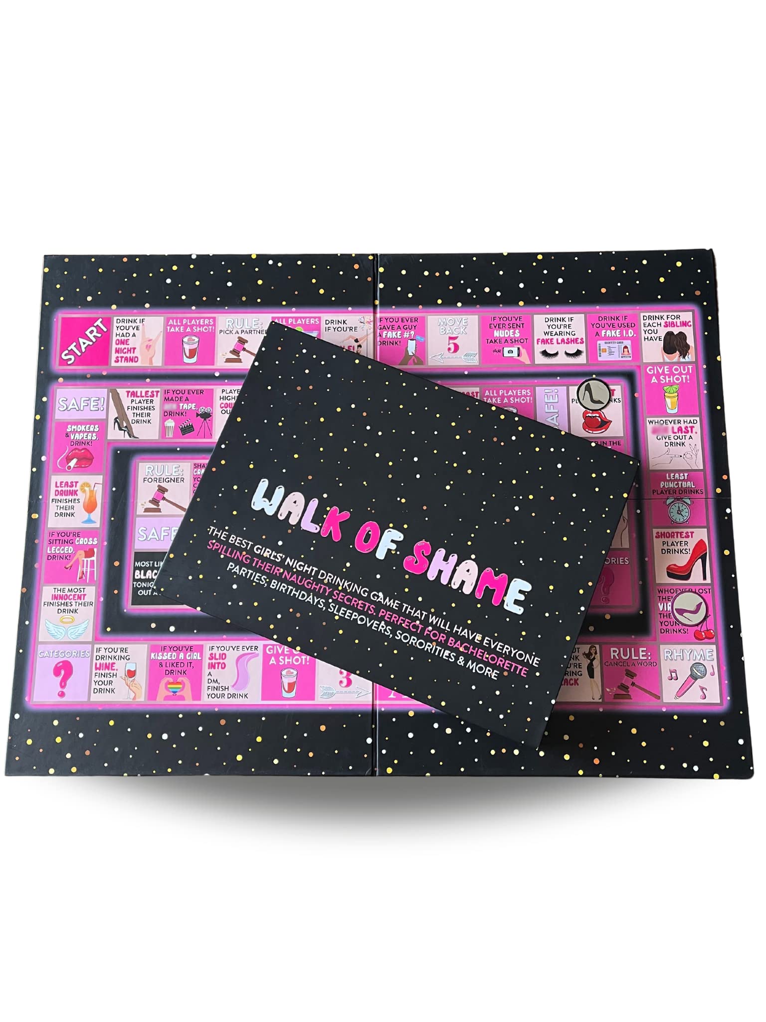 Walk of Shame – Naughty Drinking Board Game for Girls Night Out, Bridal Shower Party, Ladies Night & Birthday Party Pregame - Buzzed Board Game for Adults - Tipsy Bachelorette Party Games