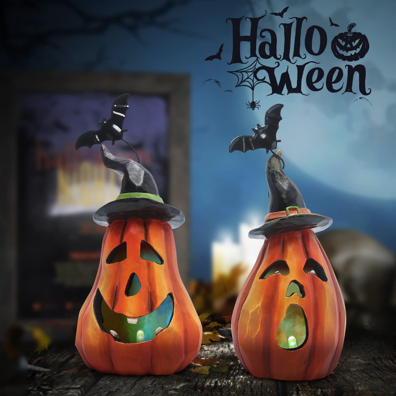 Hodao Halloween Pumpkin Decorations Indoor Halloween Decorations Clearance for Table/Halloween/Window/Present Box/Gift