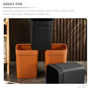 LIFKOME Orange Rattan Round Trash Can, Durable, Convenient, Impact Resistant, Can Be Used for a Long Time