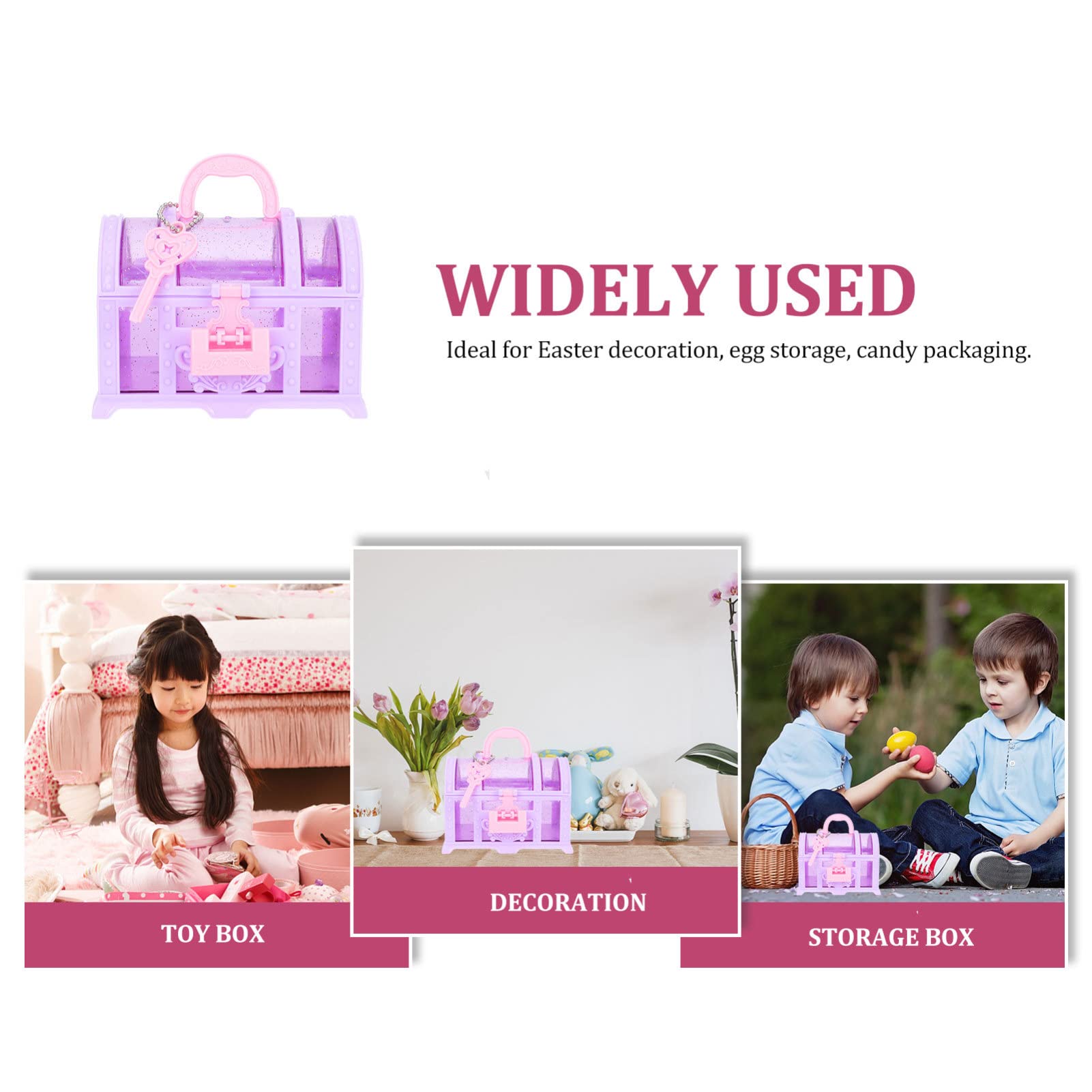 2pcs Box Treasure Chest Cosmetic Container Kids Jewelry Container Jewelry Organizer Toys for Girls Children Room Ornament Girls Bedroom Organizer Cosmetic Organizer