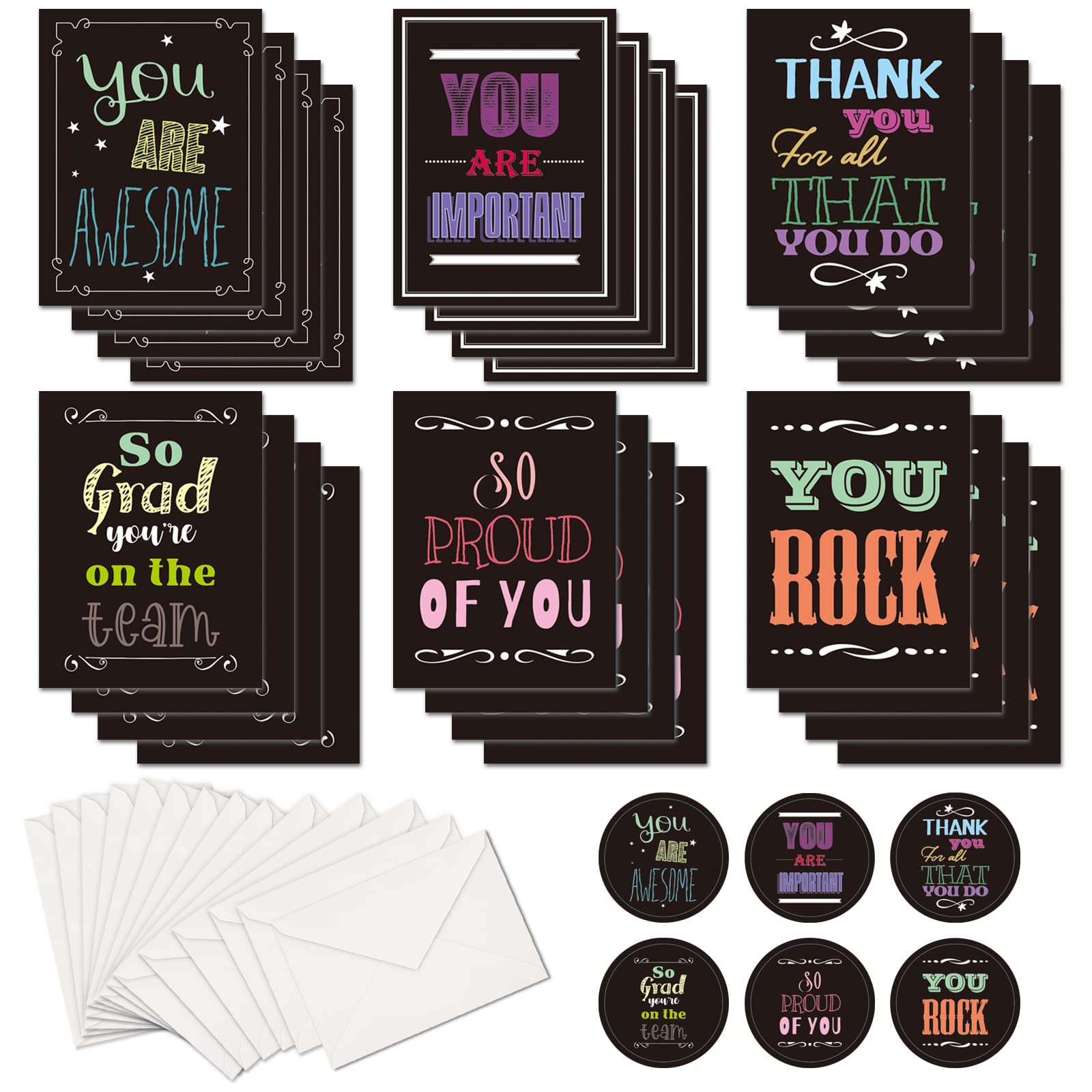 GOGOBAY 24 Employee Appreciation Cards,Teacher Appreciation Cards with Envelopes,So Glad You're on the Team,Volunteer Appreciation Gifts Bulk,Thank You Card Happy Nurses Week Cards