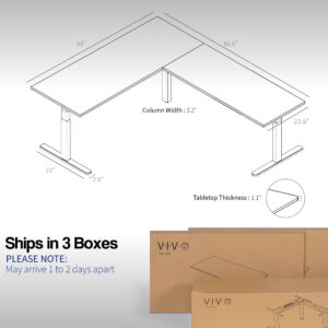 VIVO Electric Height Adjustable 83 x 60 inch Corner Stand Up Desk, 2 Dark Walnut Solid Table Tops, Black Frame, Memory Controller, L-Shaped Workstation, 3E Series, DESK-KIT-3E8D