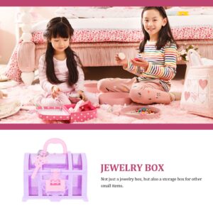 2pcs Box Treasure Chest Cosmetic Container Kids Jewelry Container Jewelry Organizer Toys for Girls Children Room Ornament Girls Bedroom Organizer Cosmetic Organizer