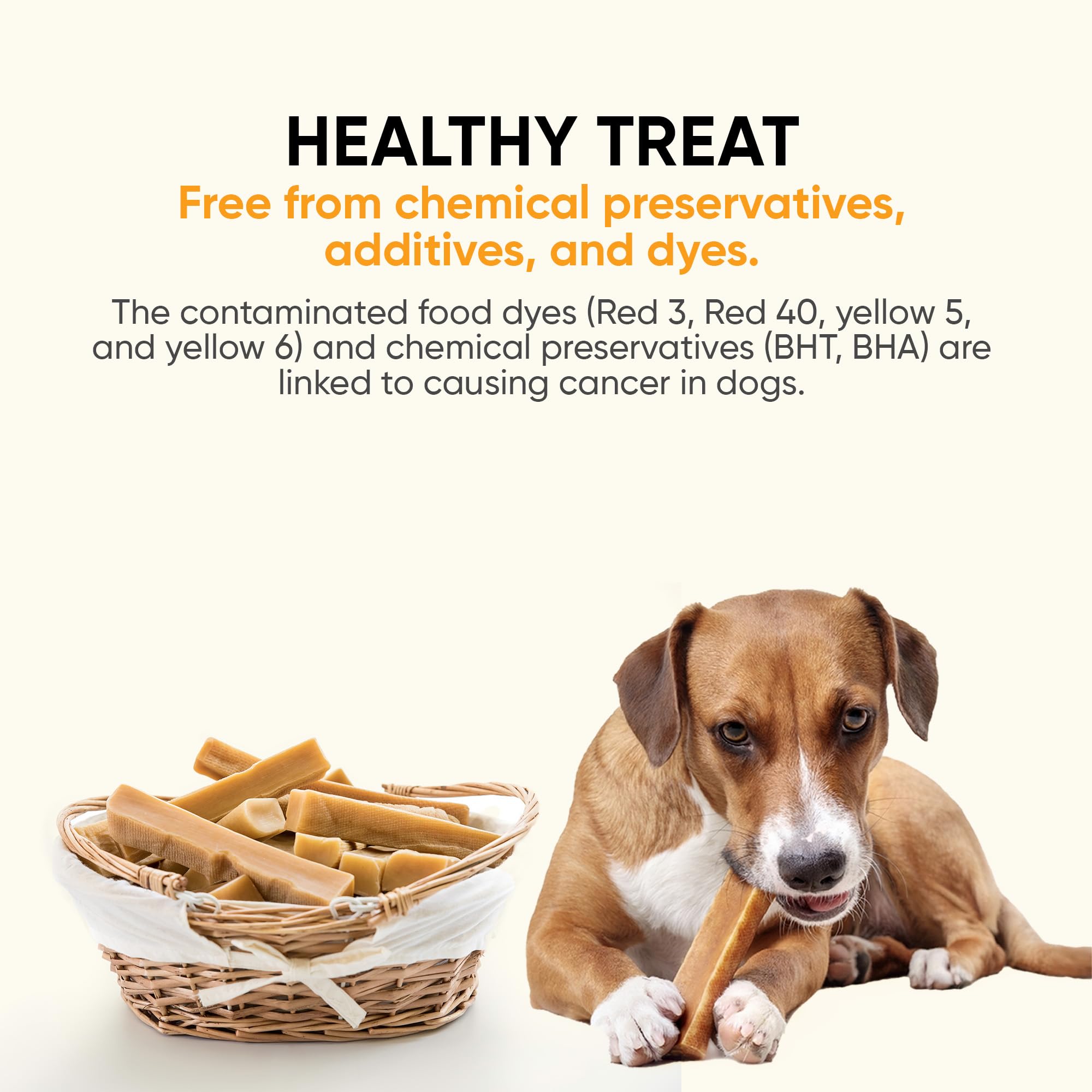 The safest All-Natural Cheese Chews - Large (Pack of 4) - NO Chunks, NO preservatives, NO Bad Smell, Great Teeth Cleaner, Super Long-Lasting