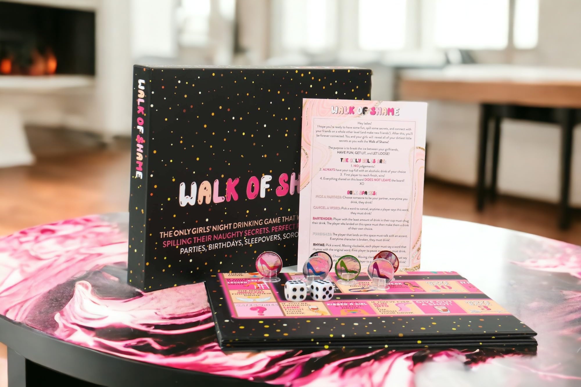 Walk of Shame – Naughty Drinking Board Game for Girls Night Out, Bridal Shower Party, Ladies Night & Birthday Party Pregame - Buzzed Board Game for Adults - Tipsy Bachelorette Party Games