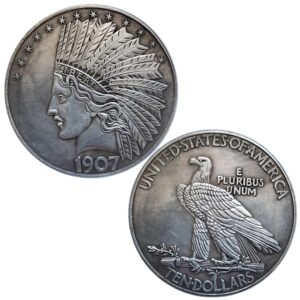 MarshLing Antique Liberty Indian Head Ten-Dollars Coin - Rare Coins Coins for Collectors Uncirculated Morgan Silver Dollars (Silver)