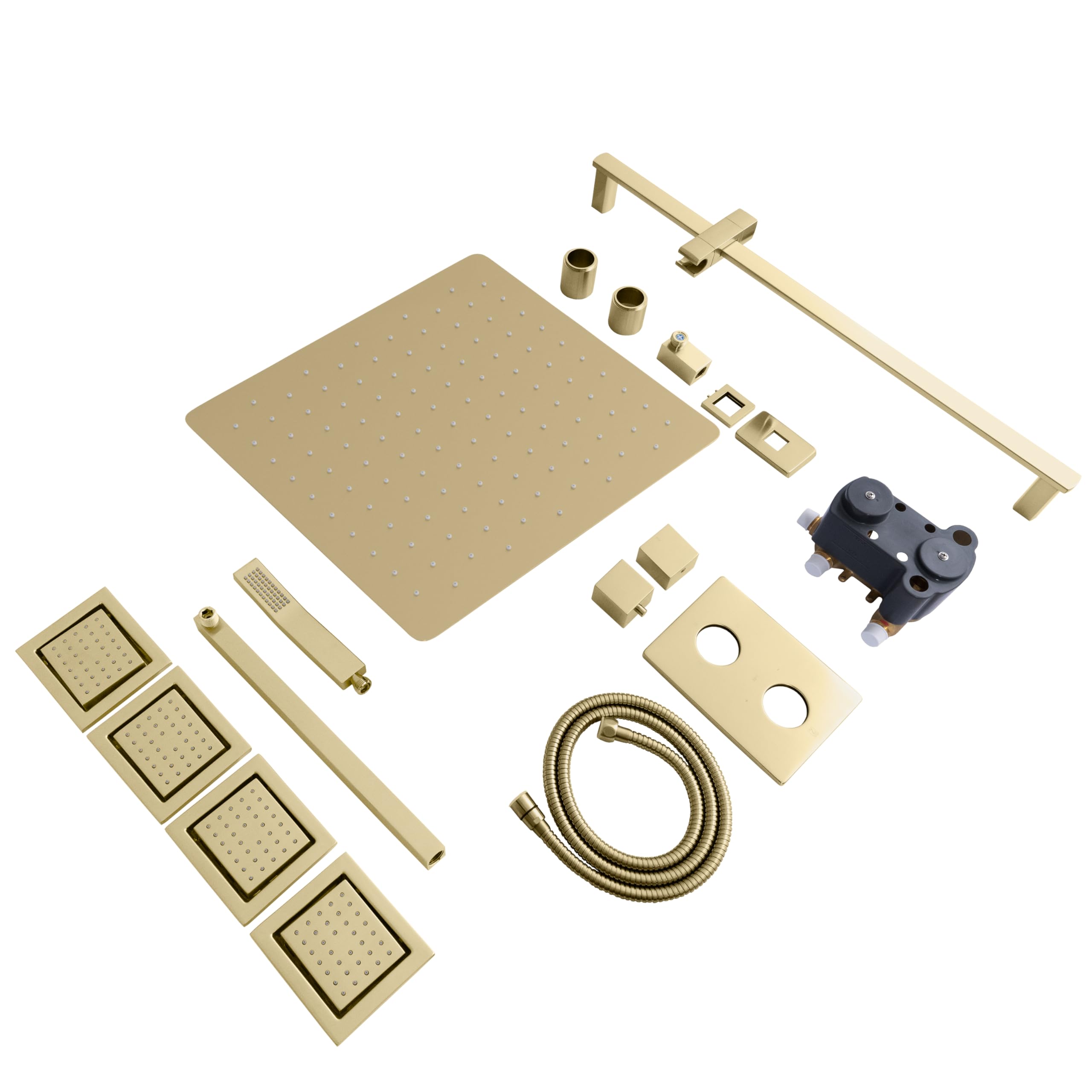 ZLINE Autograph Edition Crystal Bay Thermostatic Shower System with Body Jets in Champagne Bronze (CBY-SHS-T3-CB)