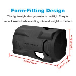 49-16-2554 M12 Fuel Impact Driver Protective Boot Cover, Fit for Milwaukee M12 Fuel 1/2 (2555-20, 2555P-20) & 3/8 Stubby Impact Wrenches (2554-20)