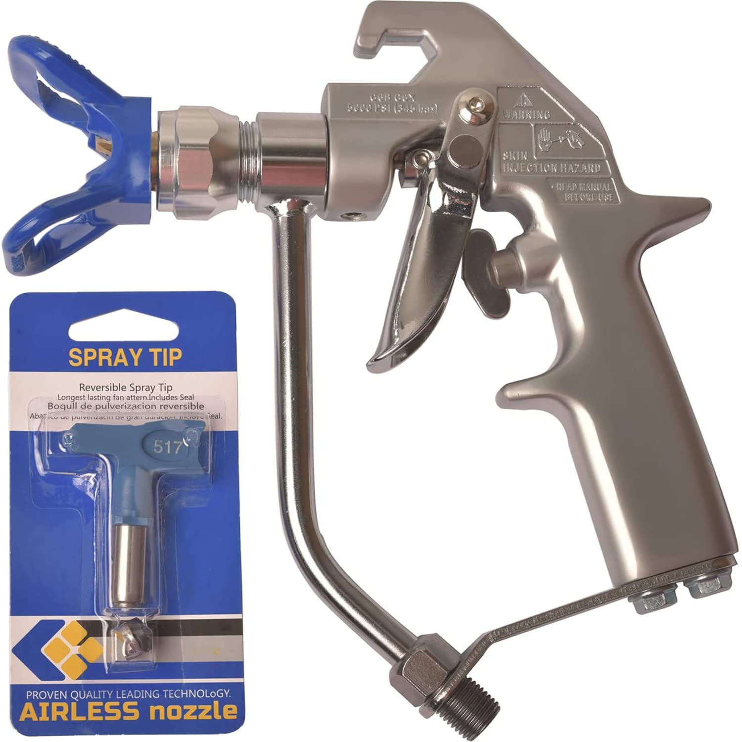 SZWENXIN 5000PSI Airless Paint Spray Gun with Tip Guard and 517 TIP,for Airless Paint Sprayer