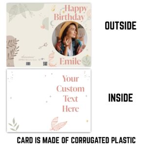 VictoryStore Jumbo 3 Foot Custom Boho Birthday Card, Photo Birthday Card, Custom Inside Text, 2 feet x 3 feet Card