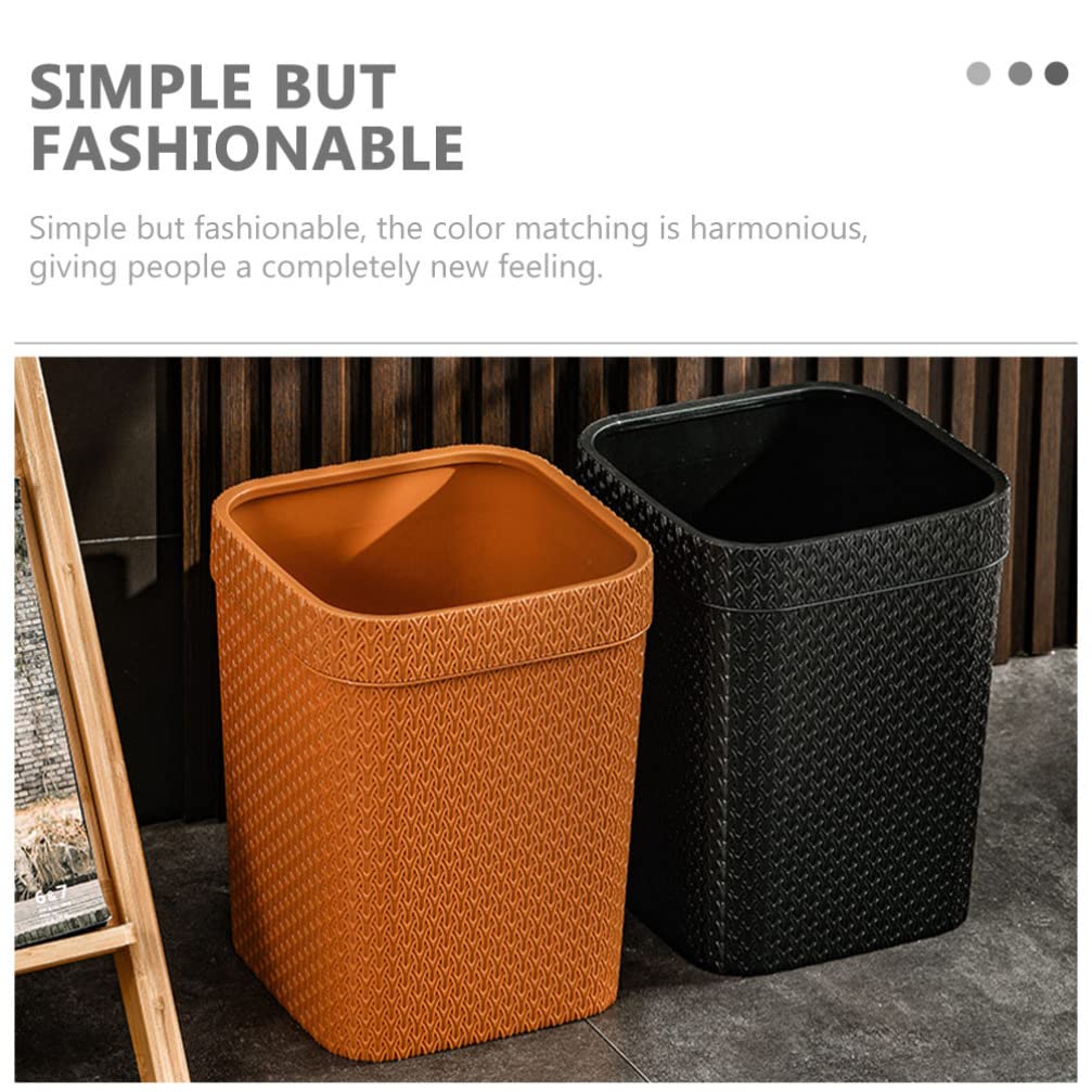 LIFKOME Orange Rattan Round Trash Can, Durable, Convenient, Impact Resistant, Can Be Used for a Long Time