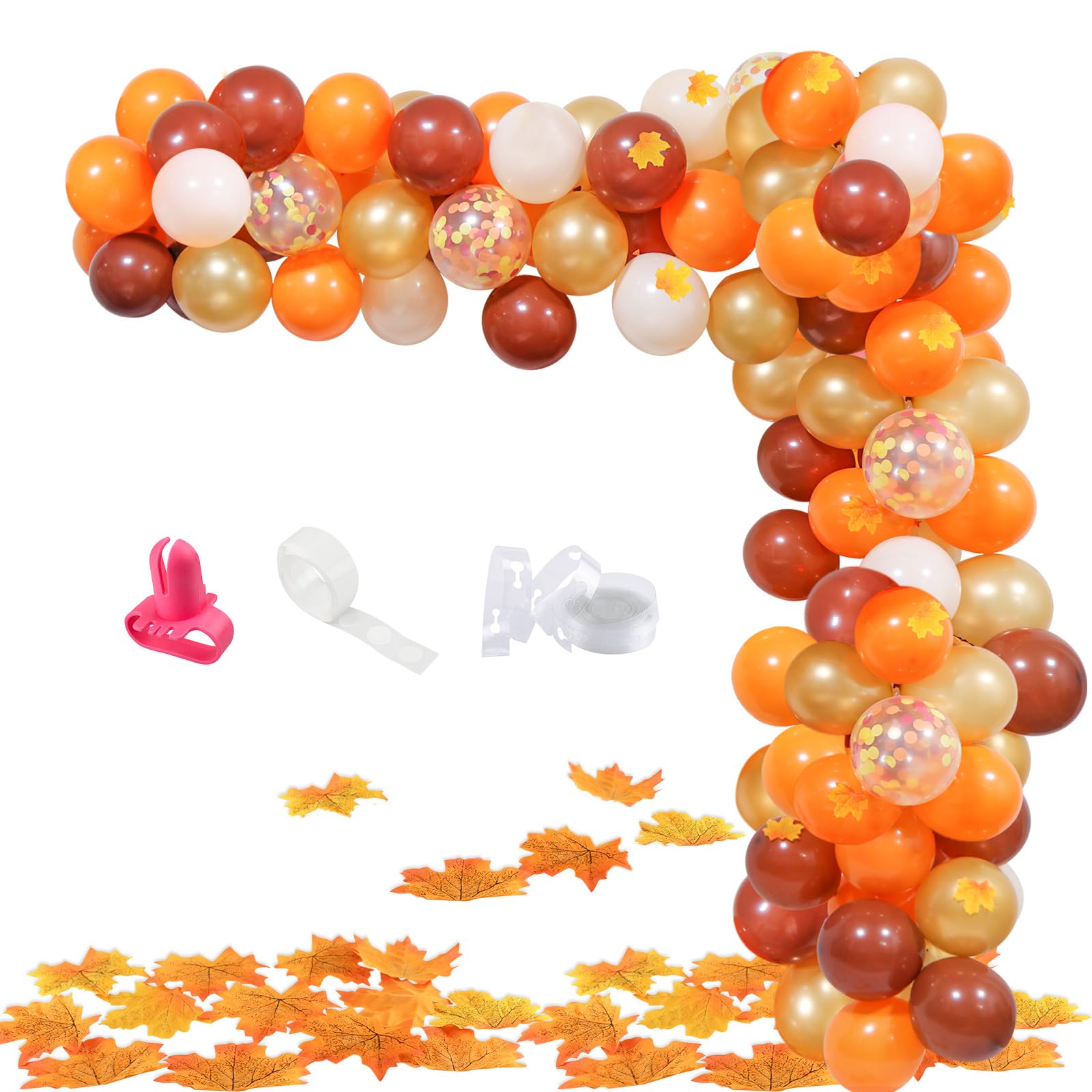 Little Pumpkin Autumn Party Balloon Garland Arch, Fall Baby Shower Gold Orange Balloons Maple Leaves For Fall Theme Bridal Shower Thanksgiving Wedding Engagement Birthday Party