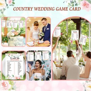 220 Pcs Floral Bridal Shower Game Set for 40 Guests Wedding Games Cards and Pencils Floral Bridal Game Supplies 5 Activity Accessories Gifts for Bride Groom Bachelorette Party Wedding Party Favors