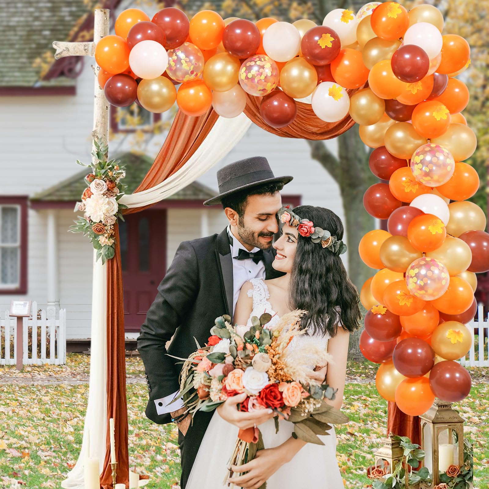 Little Pumpkin Autumn Party Balloon Garland Arch, Fall Baby Shower Gold Orange Balloons Maple Leaves For Fall Theme Bridal Shower Thanksgiving Wedding Engagement Birthday Party