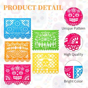 Cindeer 35 Pack Day of The Dead Decoration Mexican Party Banners Include 30 Pack Papel Picado Banner Fiesta Hanging Flags 5 Pcs 5 Feet Marigold Garland Flowers Fiesta Dia De Los Muertos Decor