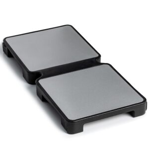 hotmat connect food warmer tray - foldable with silicone and adjustable temperature - modular compact warming plate for home dinners, parties and buffets - black, 2-dish (1-pack)