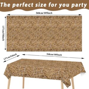 gisgfim 3 Pcs Straw Tablecover 105 x 54 inch Farm Hay Table Cover Western Birthday Theme Tablecloth Cowboy Theme Party Decorations Hawaiian Luau Party Supplies