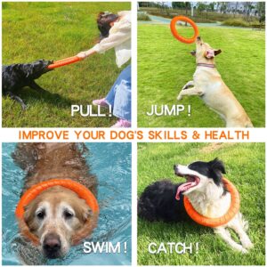 DLDER Dog Flying Disc Dog Chew Toy,Dog Toys for Aggressive Chewers Floating Dog Ring/Fetch Toys for Medium/Large Breeds Interactive Dog Pool Float Durable Toy for Training and Teeth Cleaning,28cm