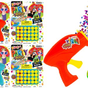 JA-RU Confetti Party Poppers Gun (2 Guns & 56 Shots) Party Supplies Reusable Multicolor Metallic Confetti Poppers Gun Confetti Gun, Party Favors or Kids and Adults Birthday Parties.955-2-956-2s