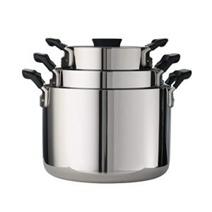 Tramontina Nesting 6 Pc Stainless Steel Tri-Ply Clad Sauce Pan and Stock Pot Set, 80116/048DS