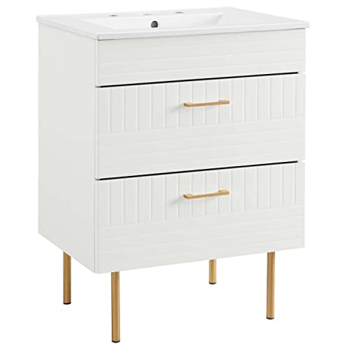 Modway Daybreak Bathroom Vanity, 24" with White Sink