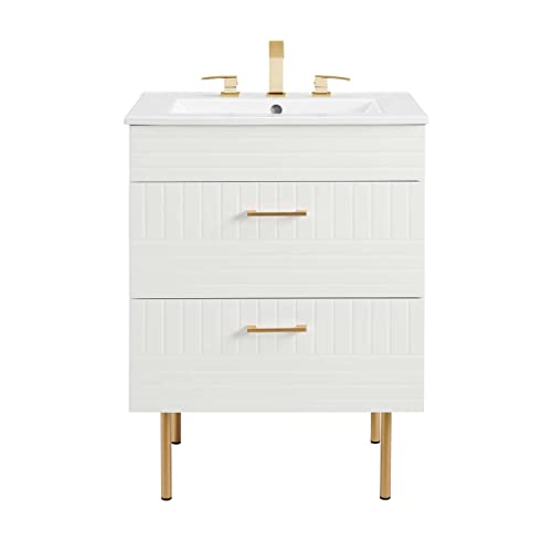 Modway Daybreak Bathroom Vanity, 24" with White Sink