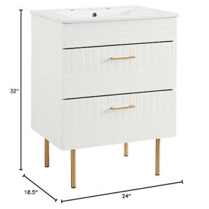 Modway Daybreak Bathroom Vanity, 24" with White Sink