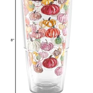 Tervis Sara Berrenson Fall Pumpkin Pattern Made in USA Double Walled Insulated Tumbler Cup Keeps Drinks Cold & Hot, 24oz, Classic