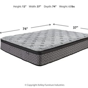 Signature Design by Ashley Twin Size Augusta2 Mattress 12 Inch Euro Pillow Top Hybrid Mattress with Lumbar Support Gel Memory Foam