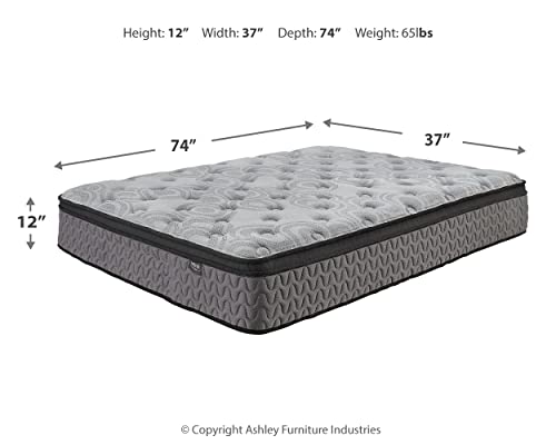 Signature Design by Ashley Twin Size Augusta2 Mattress 12 Inch Euro Pillow Top Hybrid Mattress with Lumbar Support Gel Memory Foam