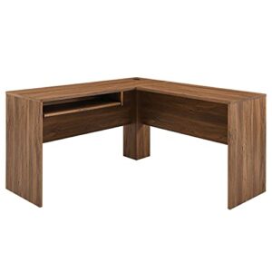 Modway Envision Mid-Century Modern, Desk and File Cabinet Set, Walnut White