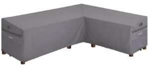 patioasis sectional outdoor furniture cover waterproof, right facing patio deck lounge set sofa covers grey l shaped 106''l x 85''l x 34''d x 31''/26''h