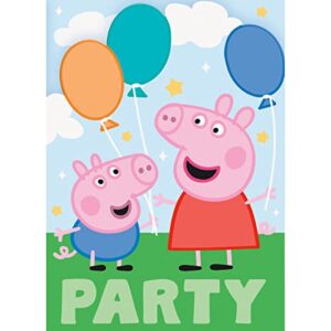 Unique Peppa Pig Birthday Party Supplies Bundle Pack includes 16 Party Invitations with Envelopes and 1 Dinosaur Sticker Sheet