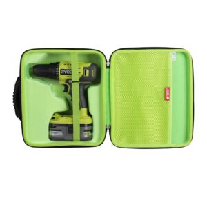 hermitshell hard travel case for ryobi one+ 18v cordless 1/2 in. drill/driver + battery