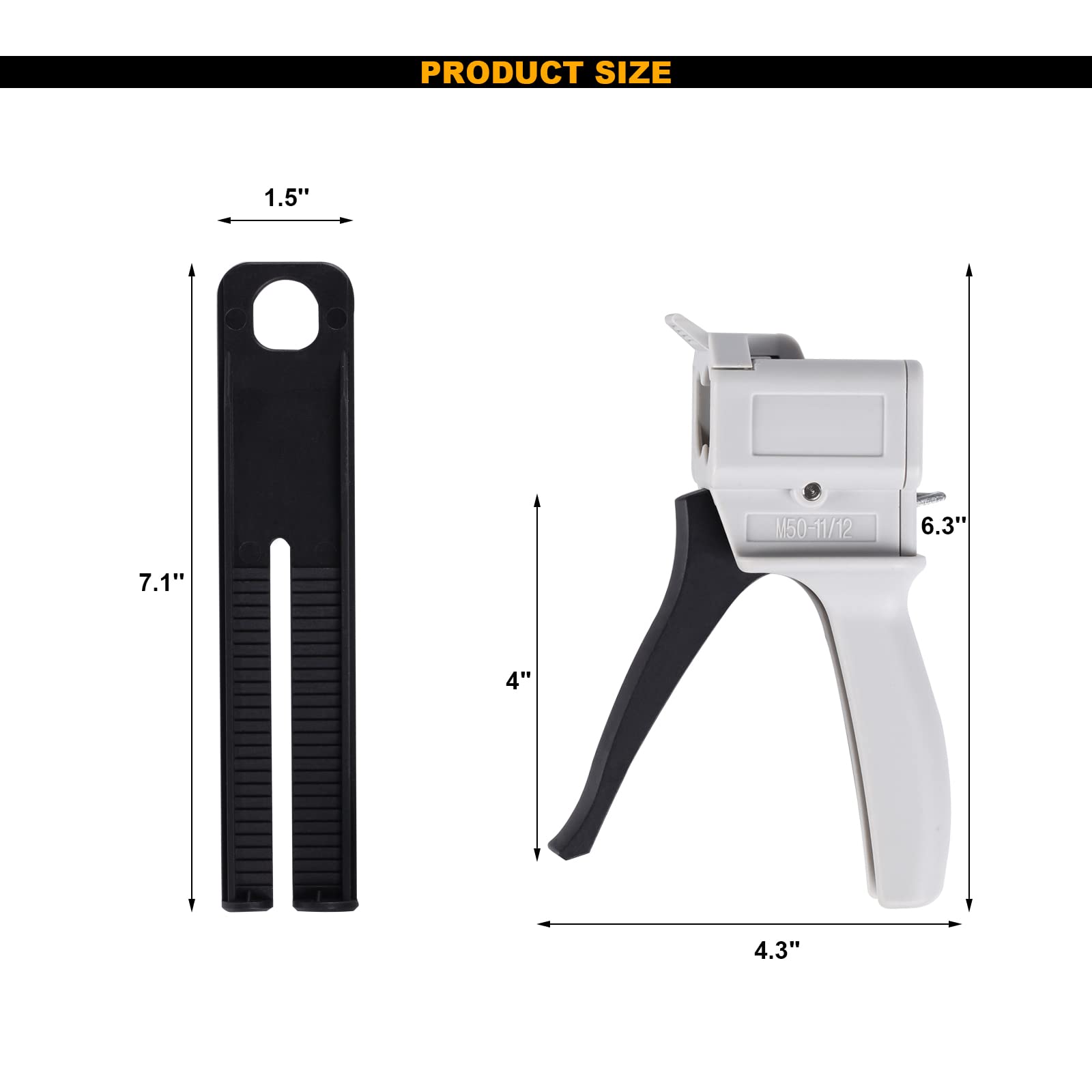 Dispensing Gun Kit Impression Mixing Dispenser Gun 1:1/2:1 Dispensing Gun Ratio (1:1/1:2 Witout Accessories)